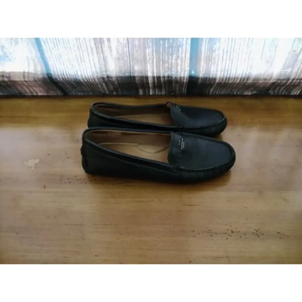 Coach Womens Loafer Flats Black Slip-On Driving Moccasins Logo Hardware Size 10 - Picture 5 of 6